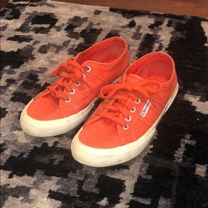 Orange Superga sneakers size 38